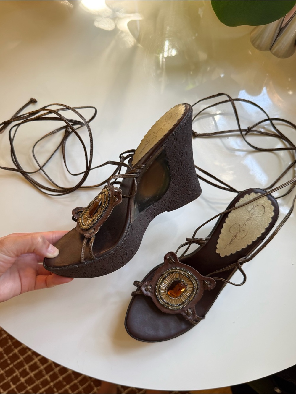 Vintage Y2K Jessica Simpson Beaded Wedges